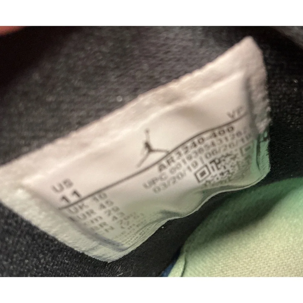 Air Jordan 34 Blue Void Basketball Shoes AR3240-400 Size 11 Green Pink Black